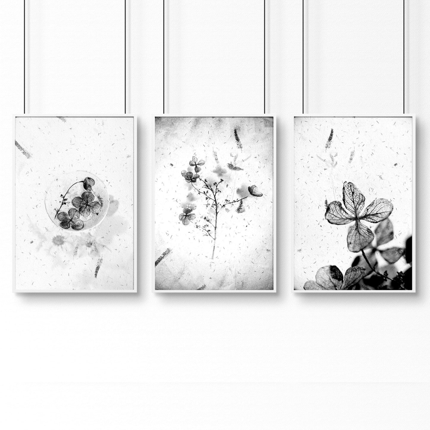 Greyscale Botanical Bedroom Wall Art Set of 3