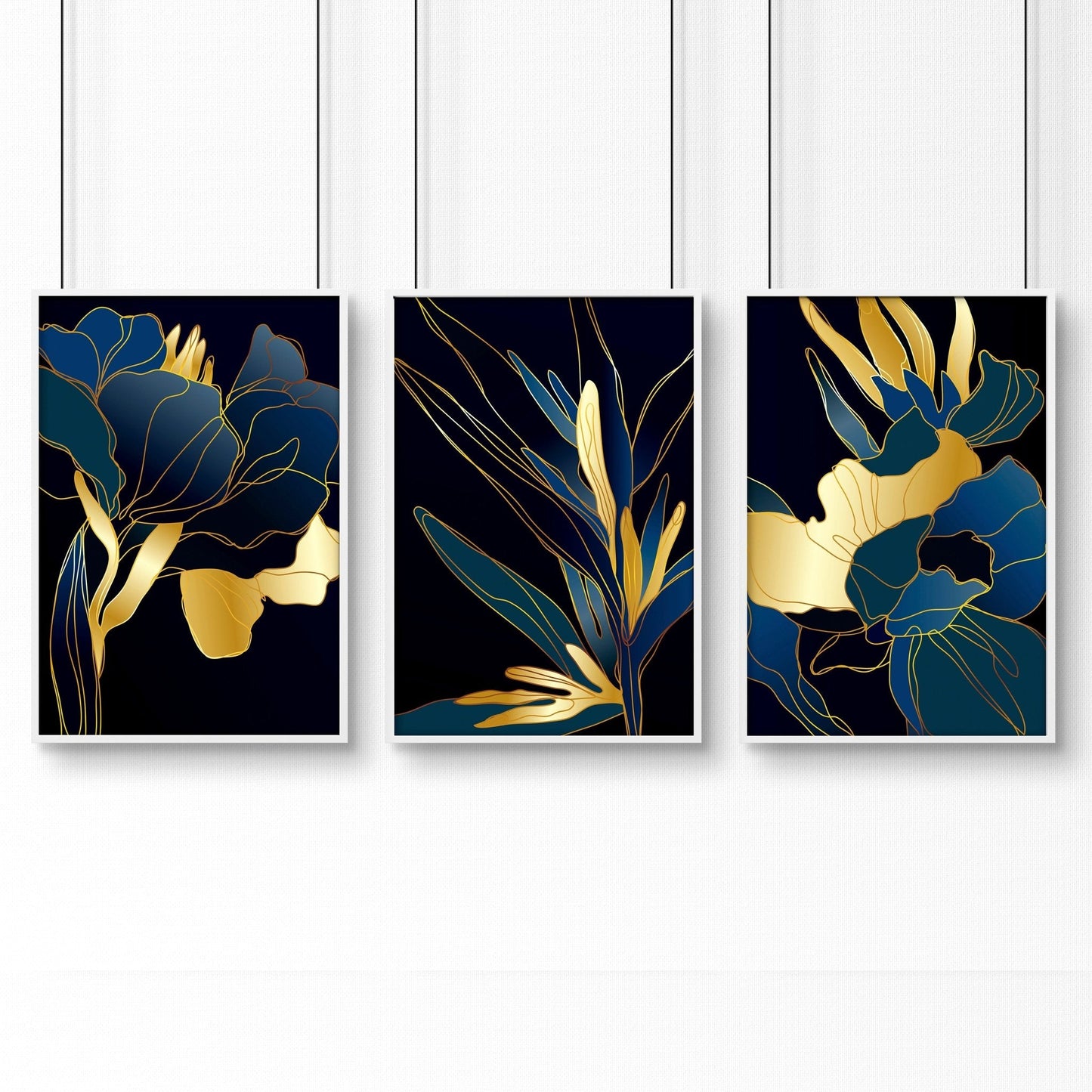 Teal Living Room Wall Art Set of 3