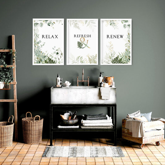 Farmhouse Bathroom Wall Art Set of 3