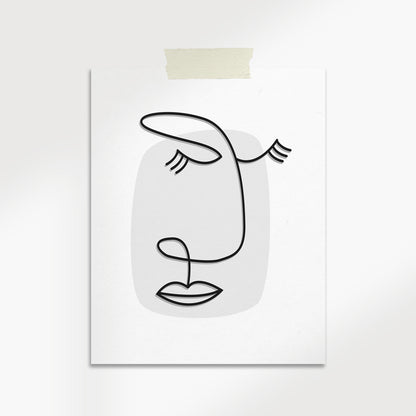 Minimalist Face Line Art Print