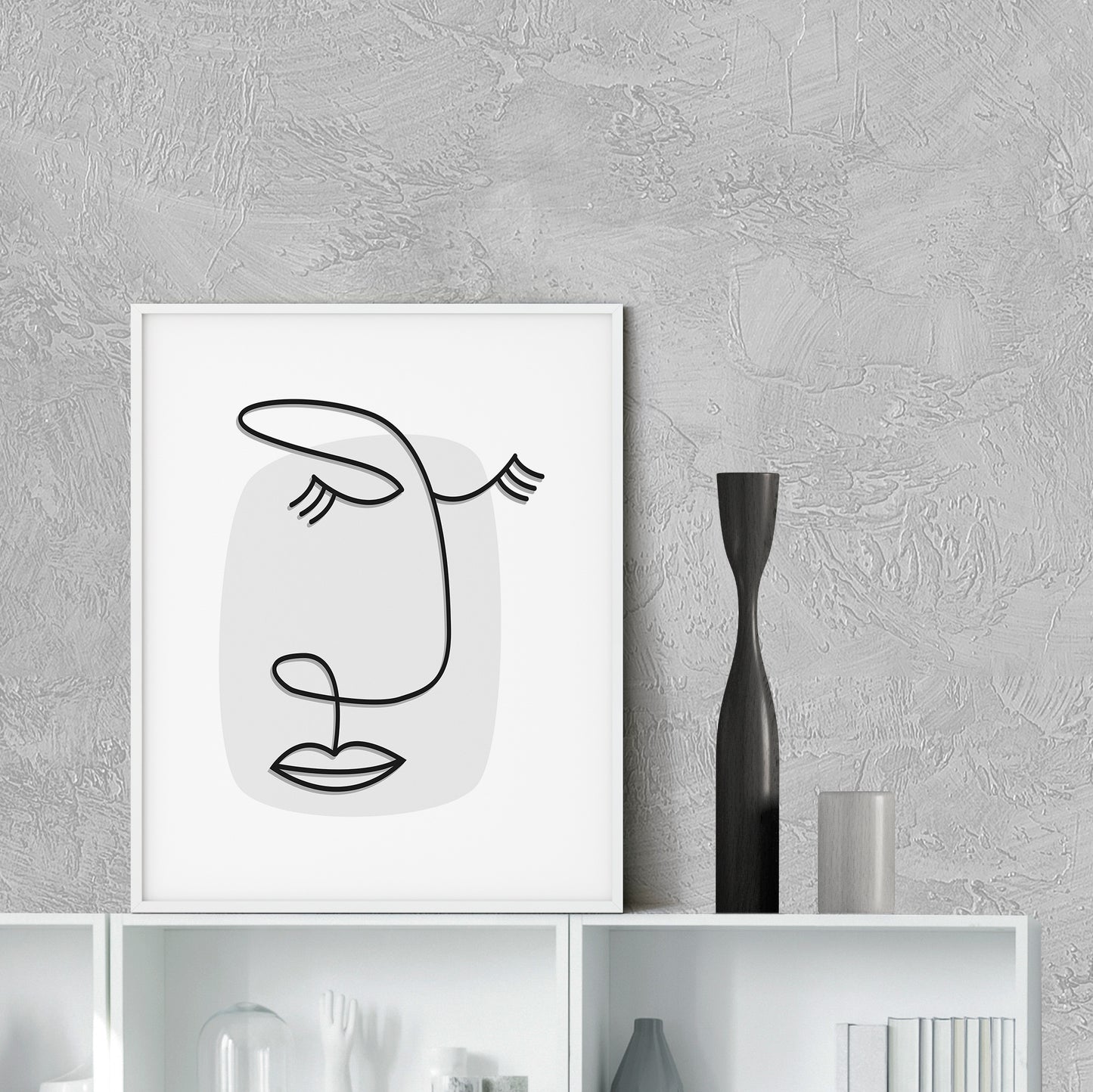 Minimalist Face Line Art Print