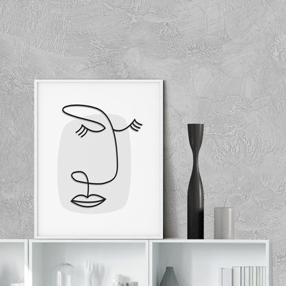 Minimalist Face Line Art Print