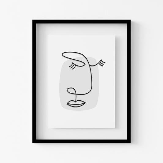 Minimalist Face Line Art Print
