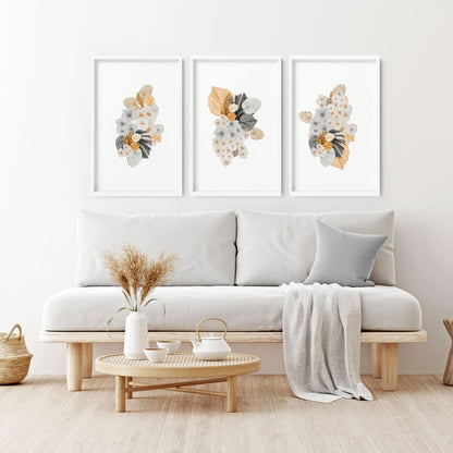 Pastel Botanical Wall Art Set of 3