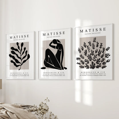 Matisse Posters Set of 3. Minimalist Botanical, Figure Prints