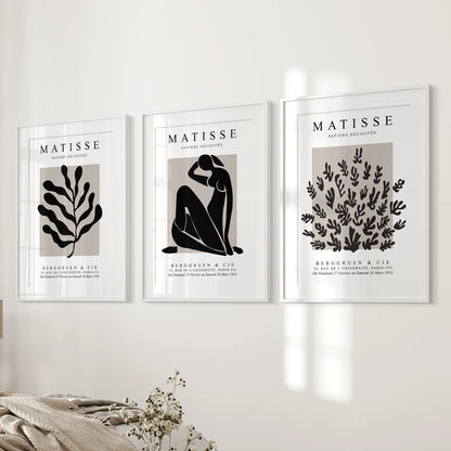 Matisse Posters Set of 3. Minimalist Botanical, Figure Prints
