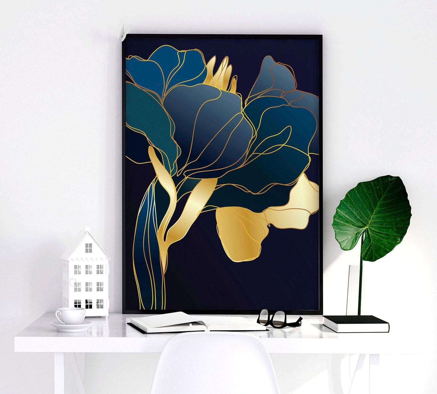 Teal Living Room Wall Art Set of 3