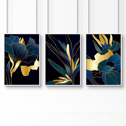 Teal Living Room Wall Art Set of 3
