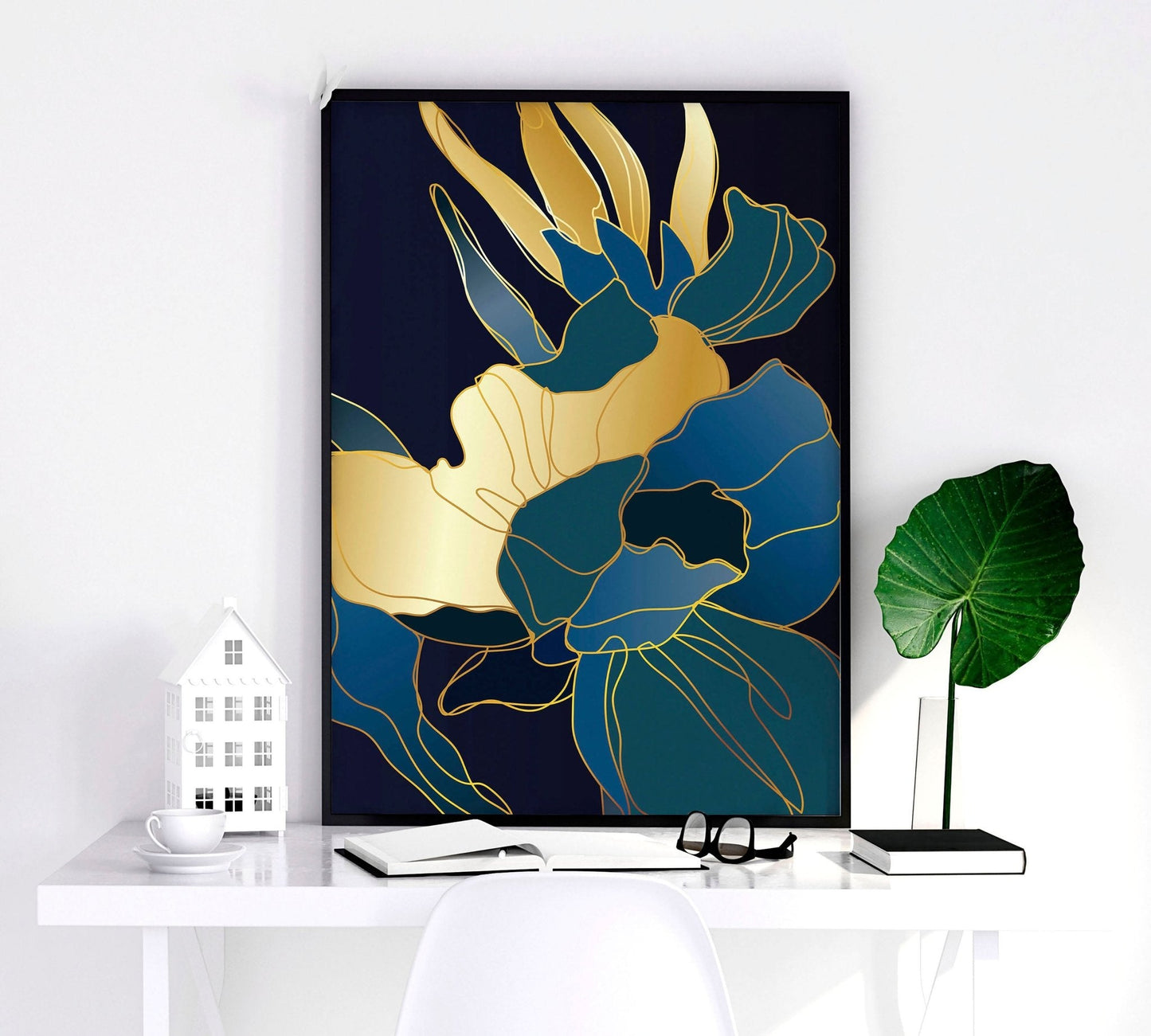 Teal Living Room Wall Art Set of 3