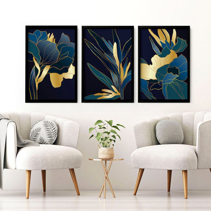 Teal Living Room Wall Art Set of 3