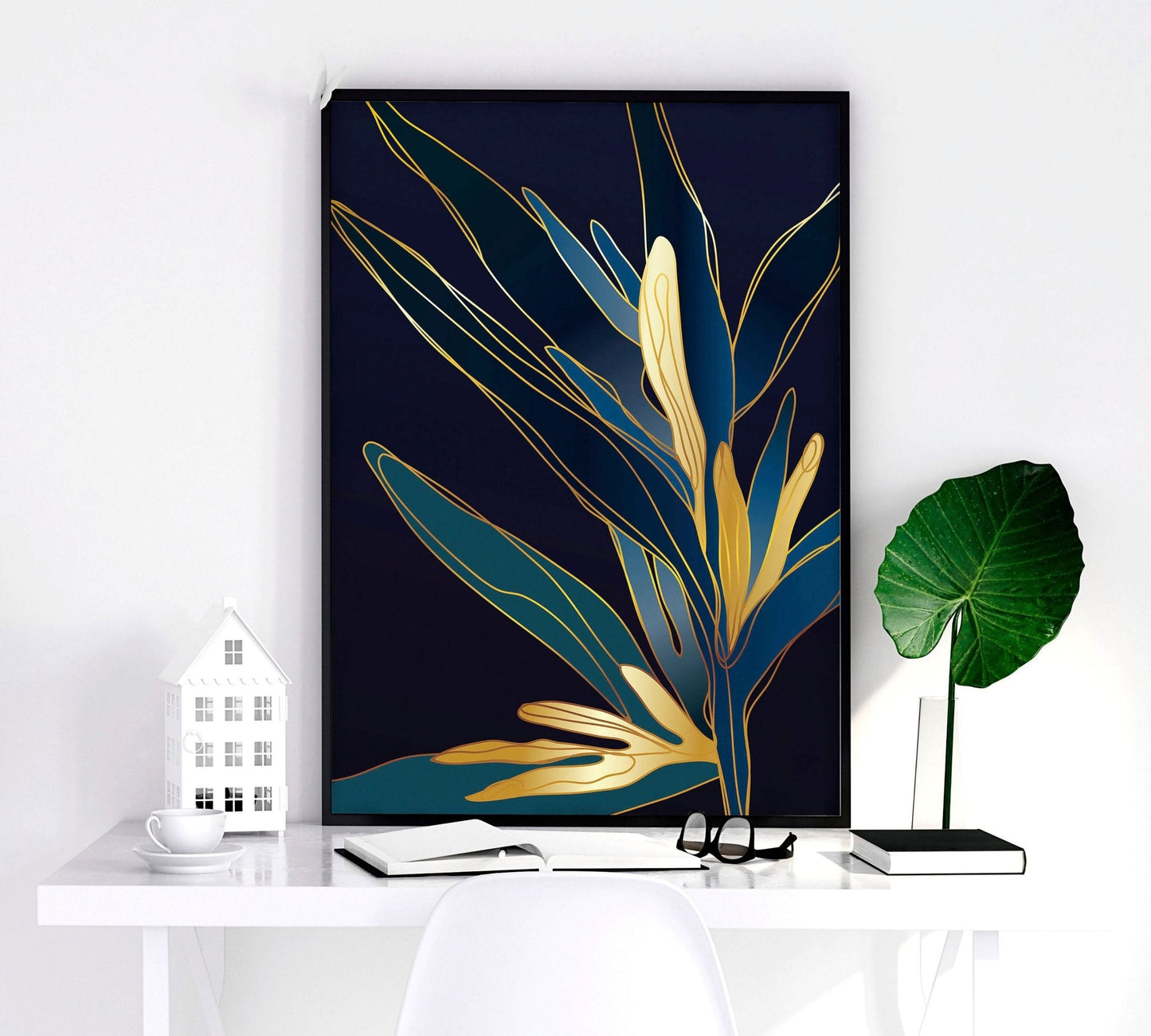 Teal Living Room Wall Art Set of 3