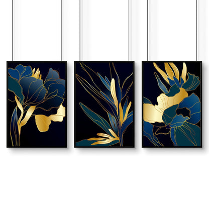 Teal Living Room Wall Art Set of 3