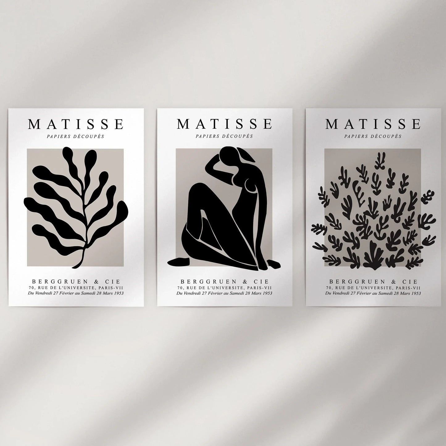 Matisse Posters Set of 3. Minimalist Botanical, Figure Prints