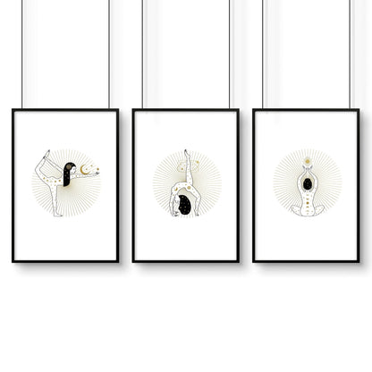 Yoga Wall Art Print Set of 3