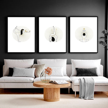 Yoga Wall Art Print Set of 3