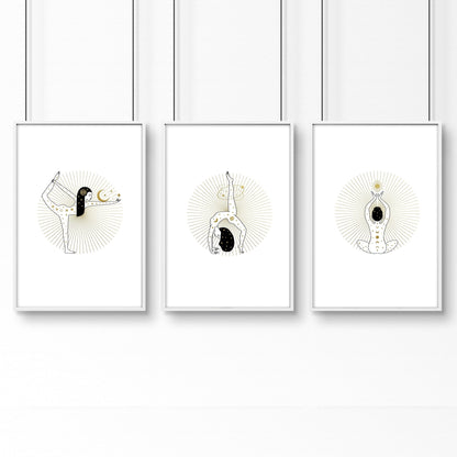 Yoga Wall Art Print Set of 3